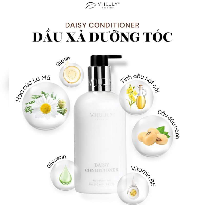 Vijully Cosmetic - Dầu xả giúp tóc bóng mượt vào nếp
