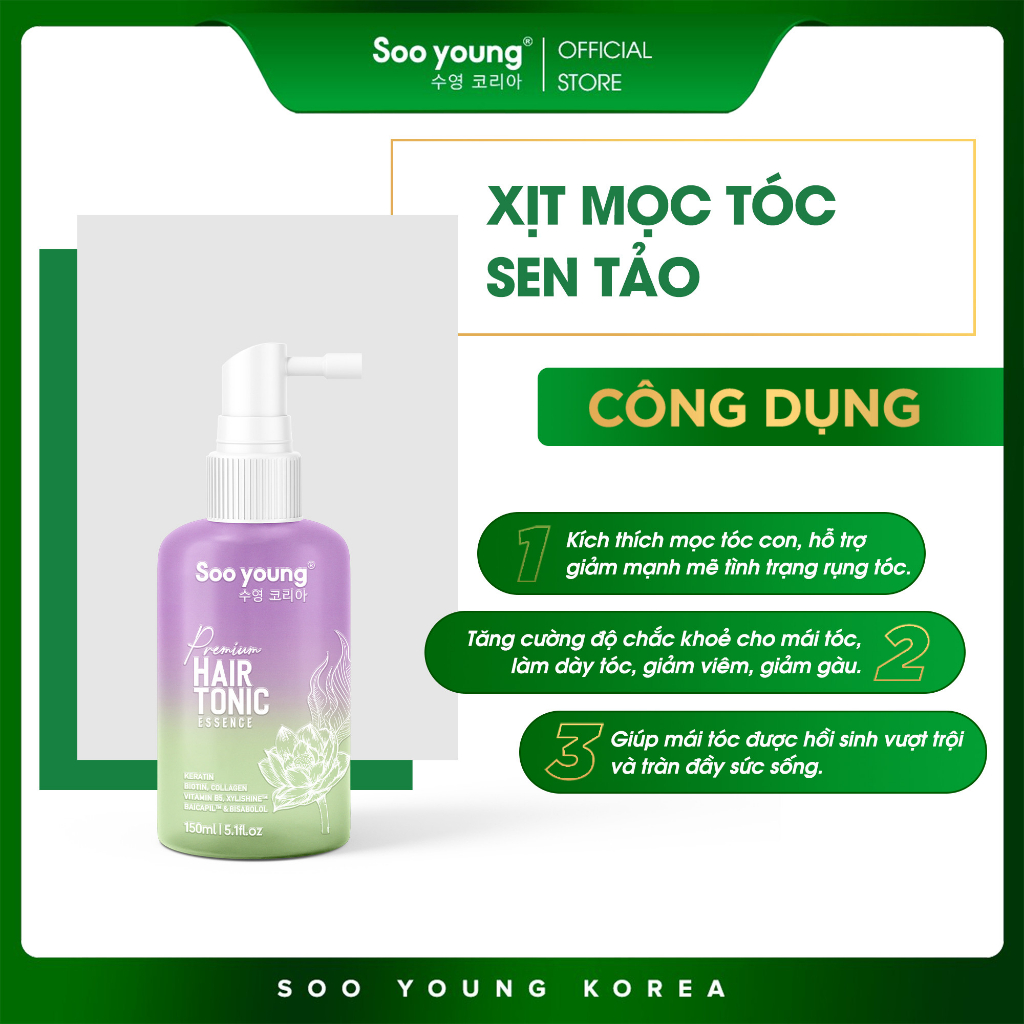 Xịt kích mọc tóc Sen Tảo SOOYOUNG 150ml