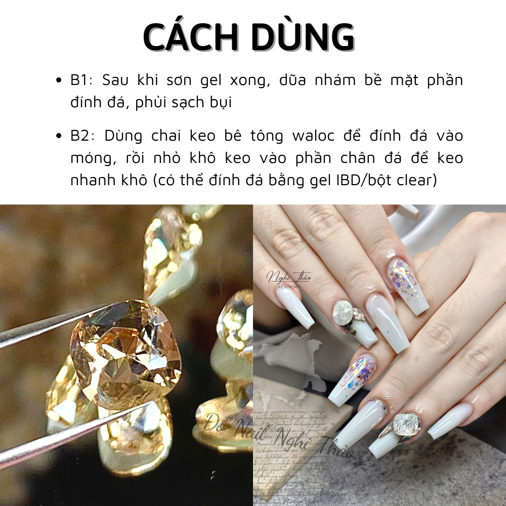 Đá khối nail giả Úc cao cấp 25 viên JELIVA