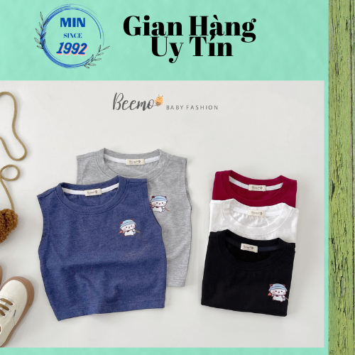 (HÀNG MỚI VỀ) Áo Thun Beemo, Áo Ba lỗ cá tính, Chất liệu cotton mềm min, họa tiết Gấu dễ thương B23358A (MB.V107)