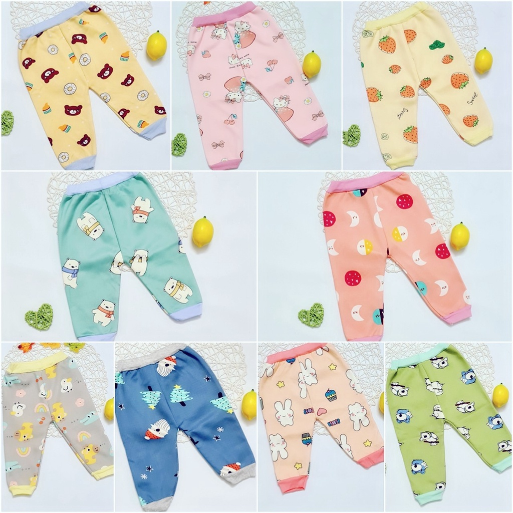 Quần nỉ họa tiết lót lông cho bé trai và bé gái 3-15kg