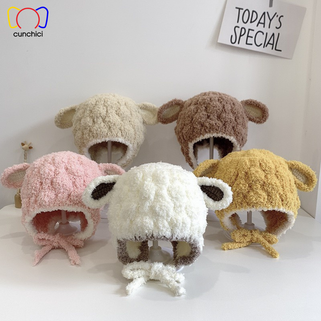 Mũ Len Cừu Cho Bé Trai Bé Gái 6-36 Tháng CUNCHICI M55
