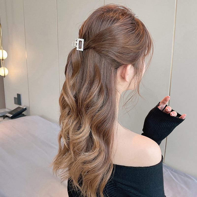 Miumiua🔮Kẹp Tóc Càng Cua Đính Đá & Ngọc Trai Nhân Tạo