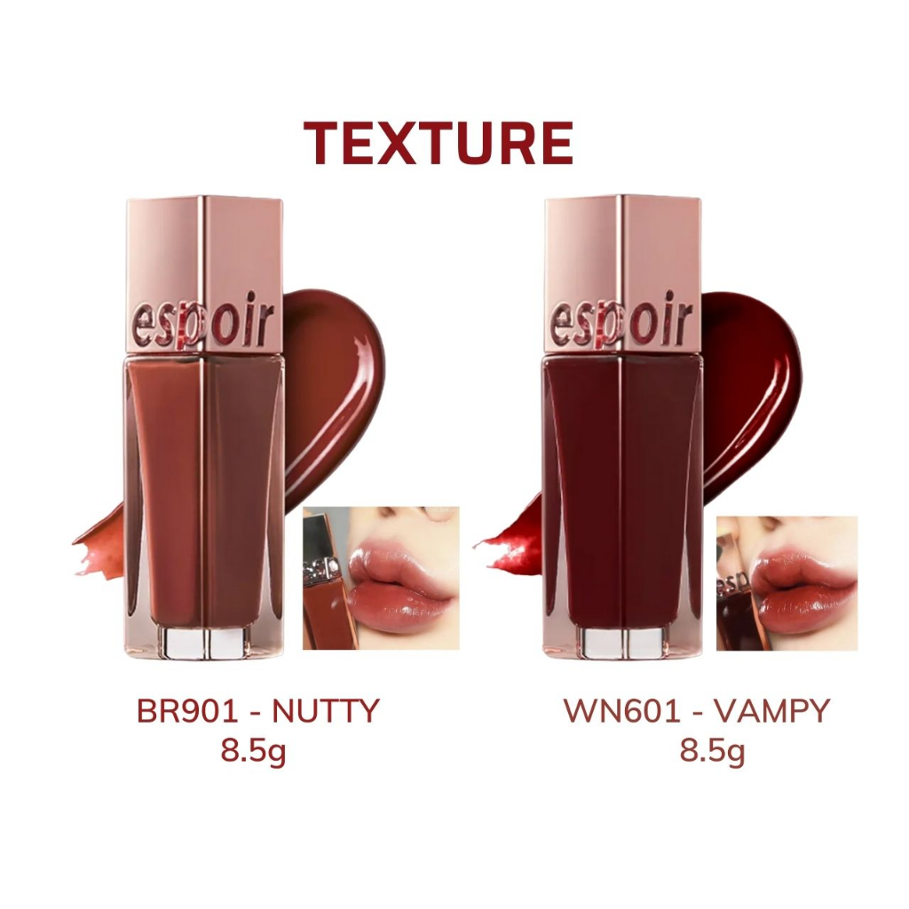 Son Espoir Couture Lip Tint Shine Bóng Lì Vampy & Nutty 8.5g Hàn Quốc, Son kem lì Espoir
