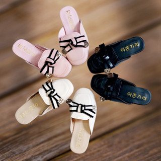 Dép sục bé gái giày sục đính nơ dây G chất da pu mềm mại đế kếp dẻo ma sát tốt cho bé từ 3-10t SNOG