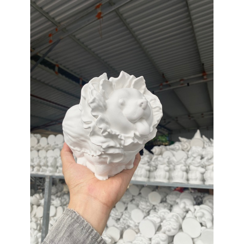 CHÓ BẮP CẢI tượng tô màu thạch cao cho bé