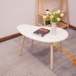 Bàn trà sofa hạt đậu, bàn cafe, làm việc chân gỗ tự nhiên, mặt trắng gỗ MDF phủ melamine phong cách sang trọng
