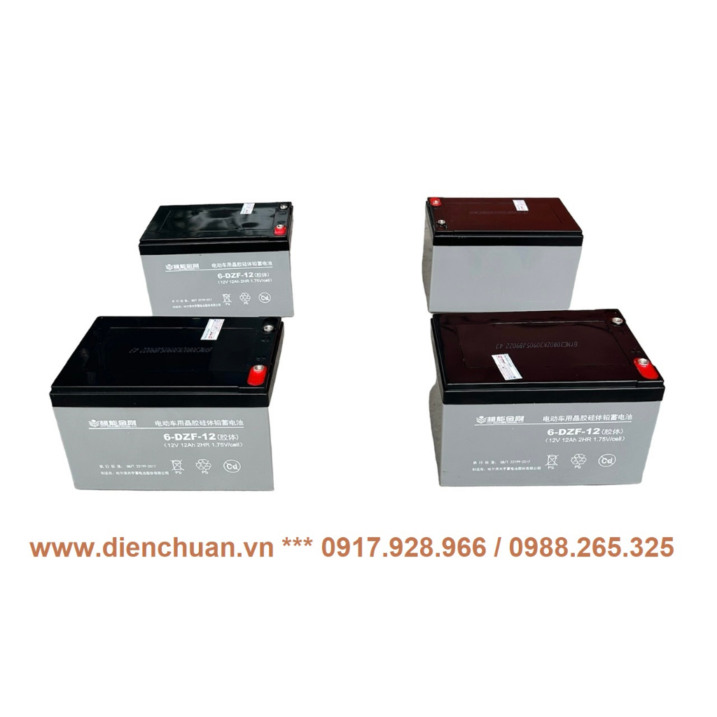 Bộ 4 bình ắc quy xe đạp điện Trung Quốc 48V-12AH