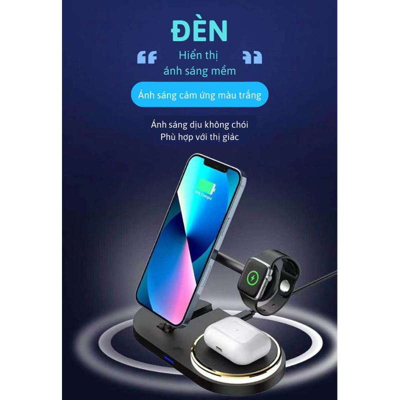 Sạc không dây 5 trong 1 gấp gọn siêu tiện lợi