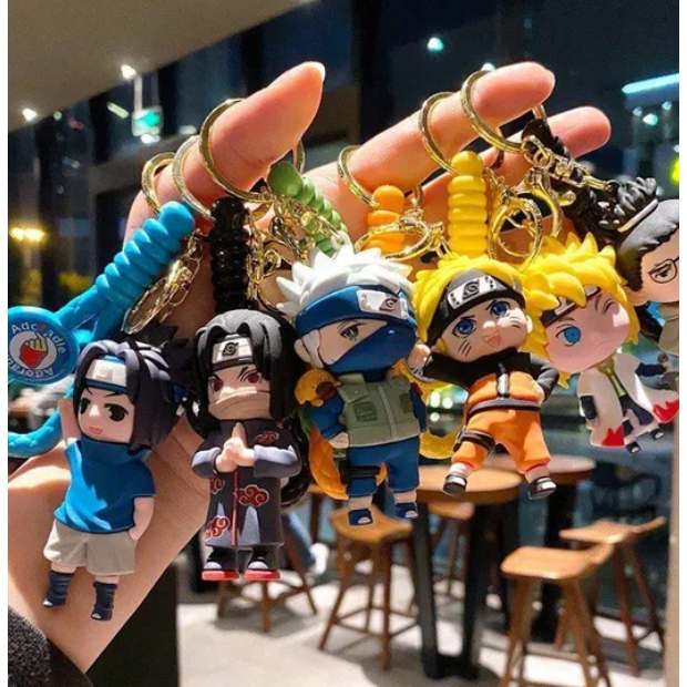 Móc khoá Naruto Sasuke Kakashi Itachi shikamaru  hoạt hình Anime cute móc chìa khoá balo, chìa khóa,