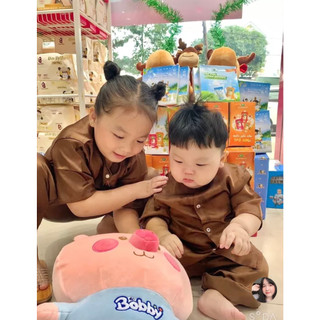 Bộ đồ bà ba lụa cho bé 3-25kg
