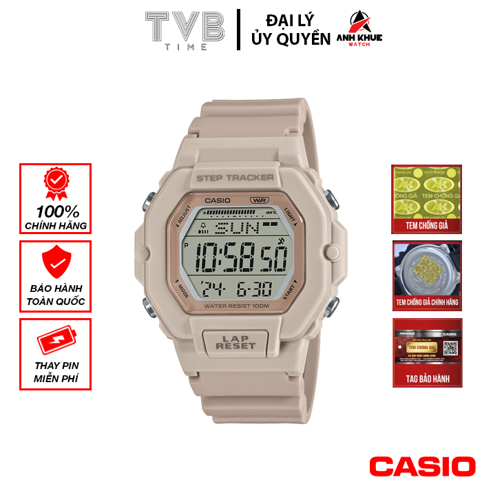 Đồng hồ nữ dây nhựa Casio chính hãng LWS-2200H-4AVDF (37mm)