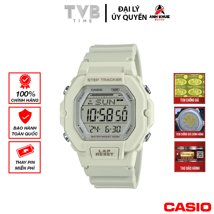 Đồng hồ nữ dây nhựa Casio chính hãng LWS-2200H-8AVDF (37mm)