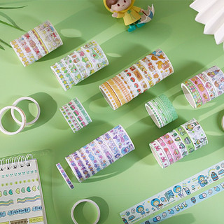 Set 5, 10 cuộn băng dính washi tape dùng trang trí sổ tay dễ thương