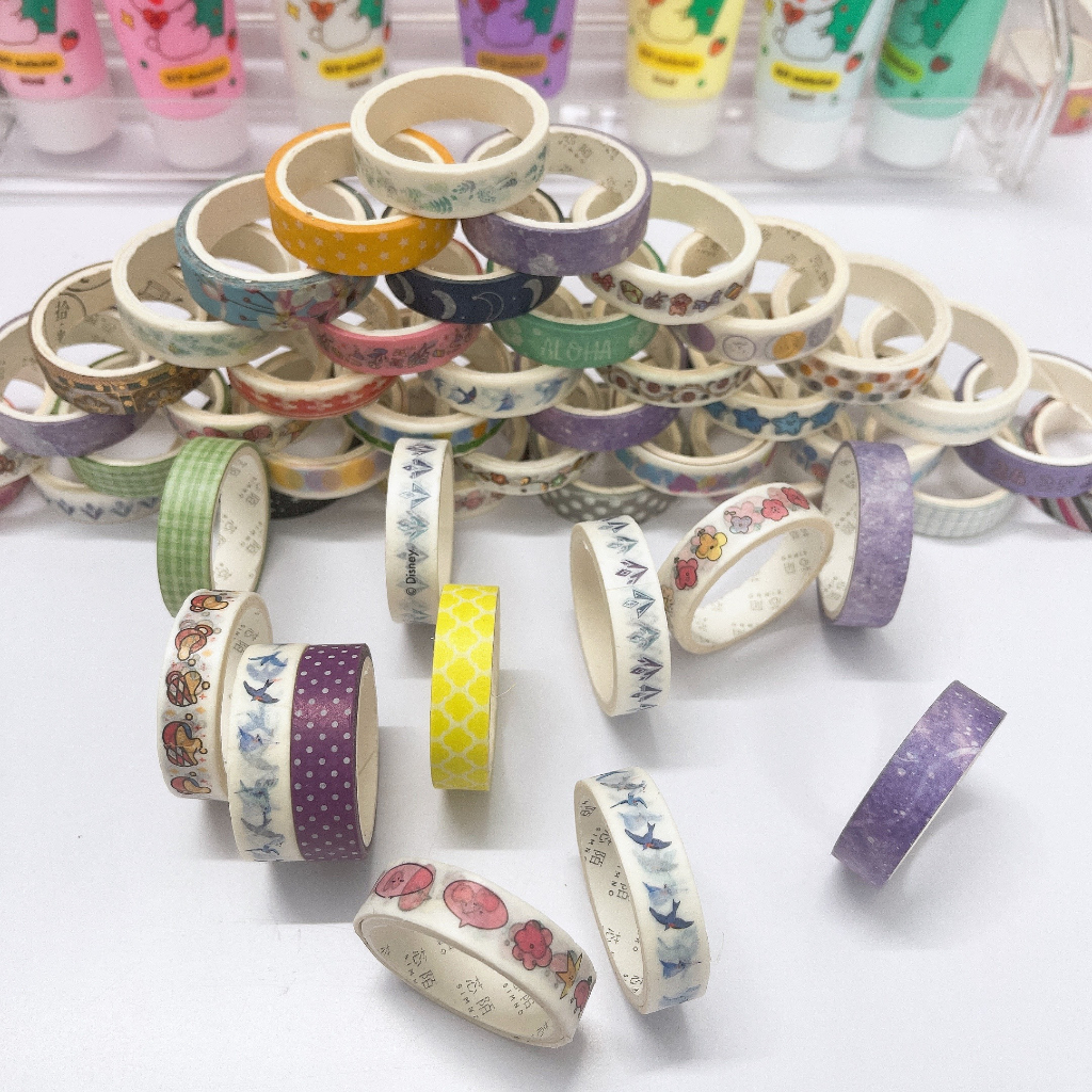 Set 5, 10 cuộn băng dính washi tape dùng trang trí sổ tay dễ thương