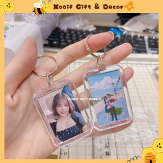 Móc chìa khoá in ảnh, móc khóa mica ảnh 2 mặt