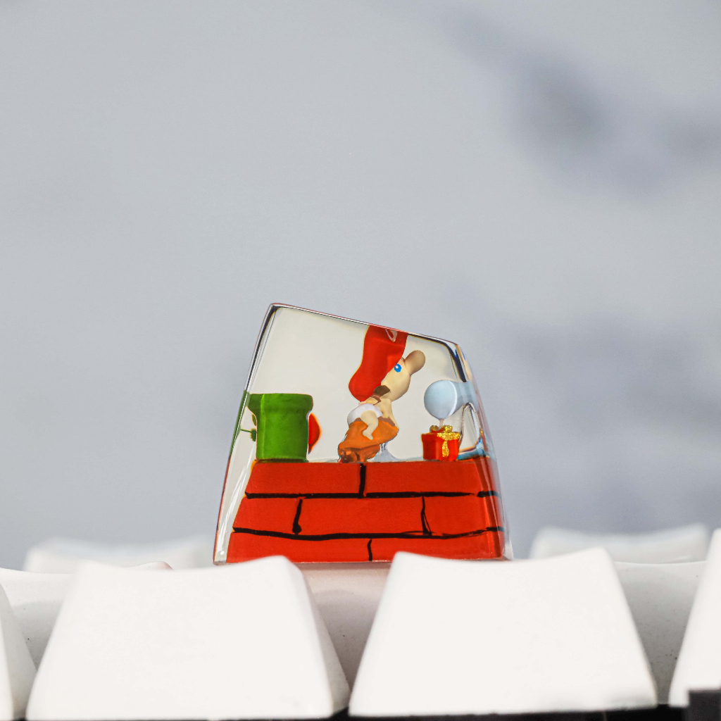 Keycap baby mario nút bàn phím cơ, Keycap Artisan 3D | Resin Handmade | Cherry MX | Quà Tặng Game Th