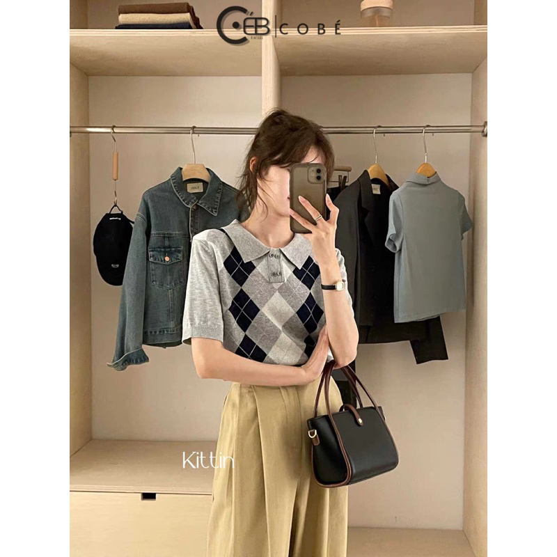 ÁO LEN POLO HOẠ TIẾT TRÁM 4 màu | COBÉ VINTAGE