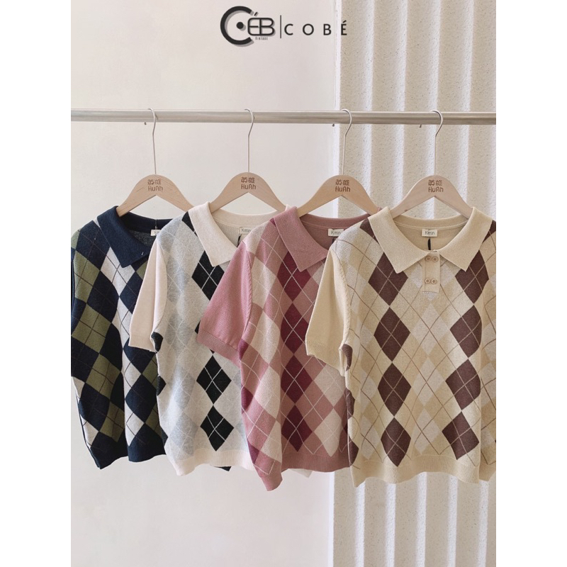 ÁO LEN POLO HOẠ TIẾT TRÁM 4 màu | COBÉ VINTAGE