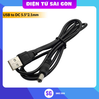 Dây chuyển USB sang jack DC 5.5x2.1 mm