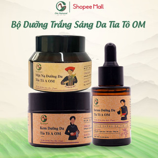 Giảm nám sáng da tía tô A OM Natural serum + kem dưỡng + mặt nạ, an toàn lành tính cho mẹ bầu