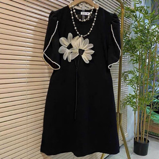 ĐẦM LEN HỘT CHÂU KẾT HOA NỔI