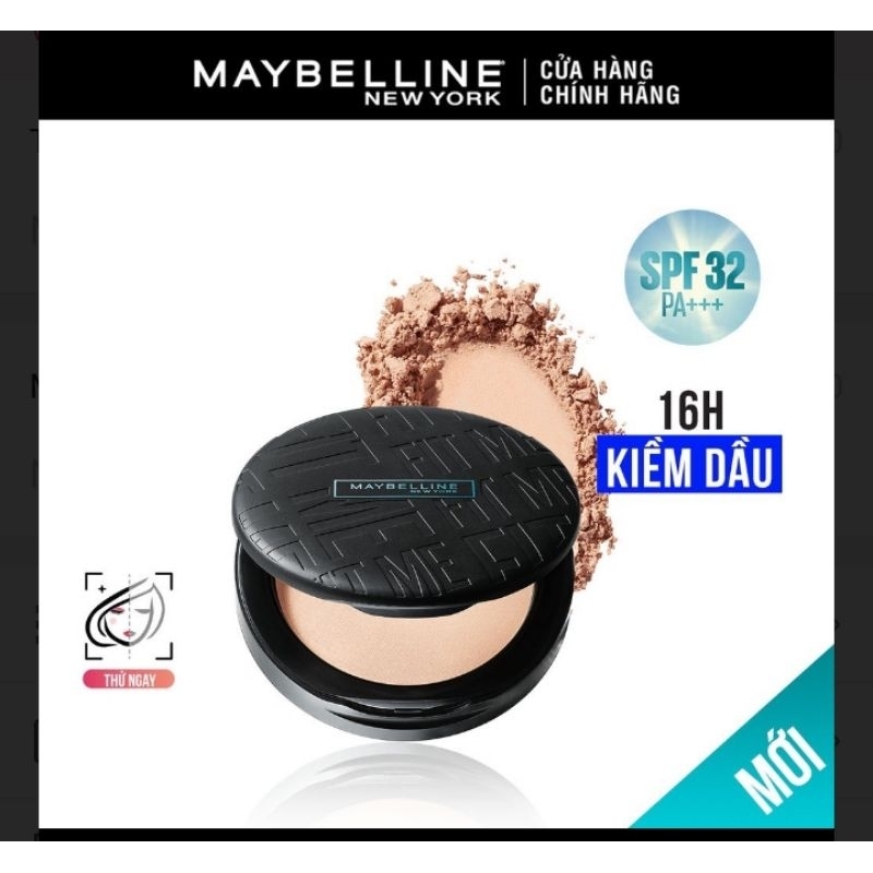 [Mã COSBAUXANH giảm 8% đơn 200K] abc Phấn Nền Kiềm Dầu Chống Nắng 16H SPF32 Mịn Lì Fit Me Maybelline New York Compact 6g