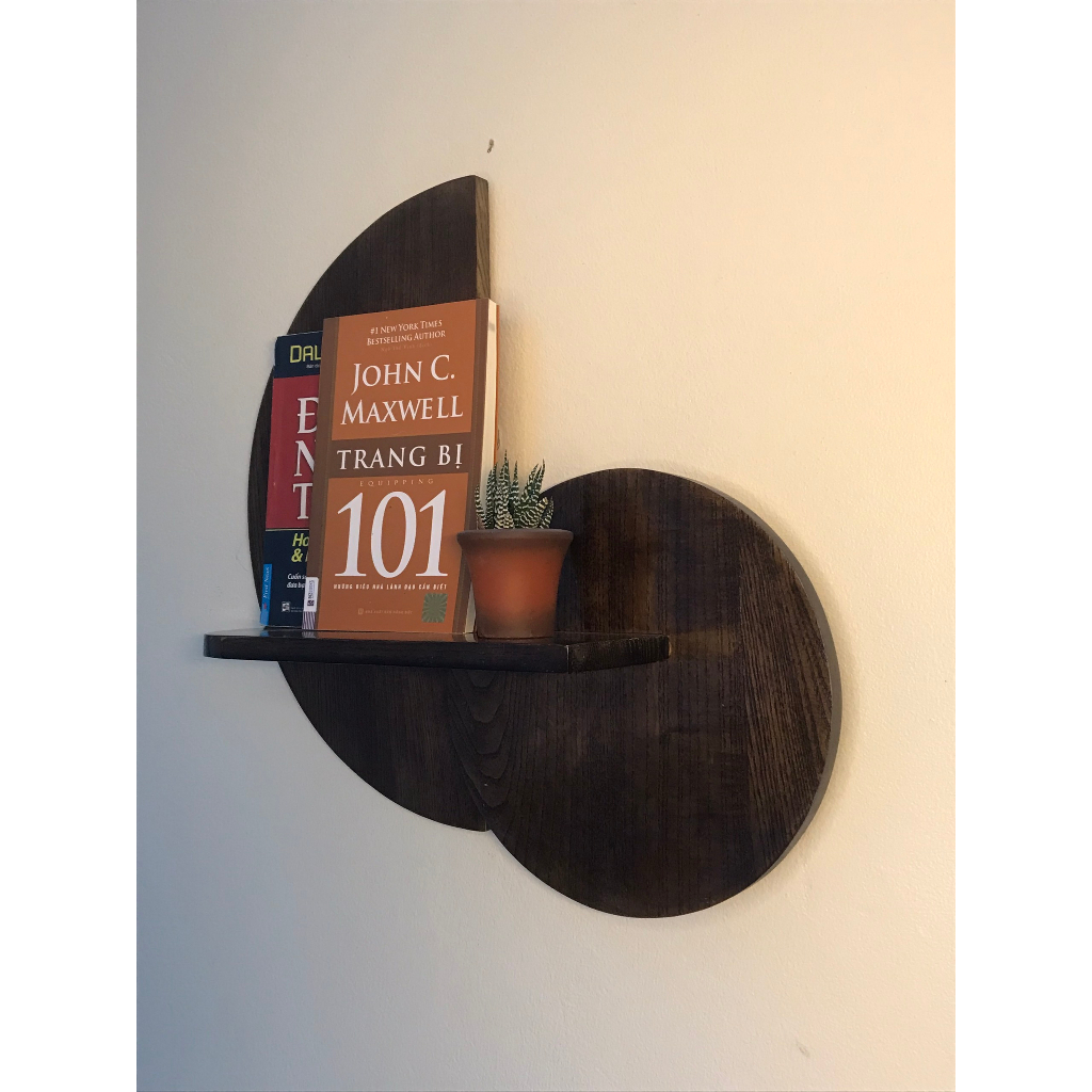 Kệ treo tường decor trang trí hình tròn bán nguyệt kệ gỗ decor treo tường gỗ tần bì sơn PU chống ẩm xước dogominhchau