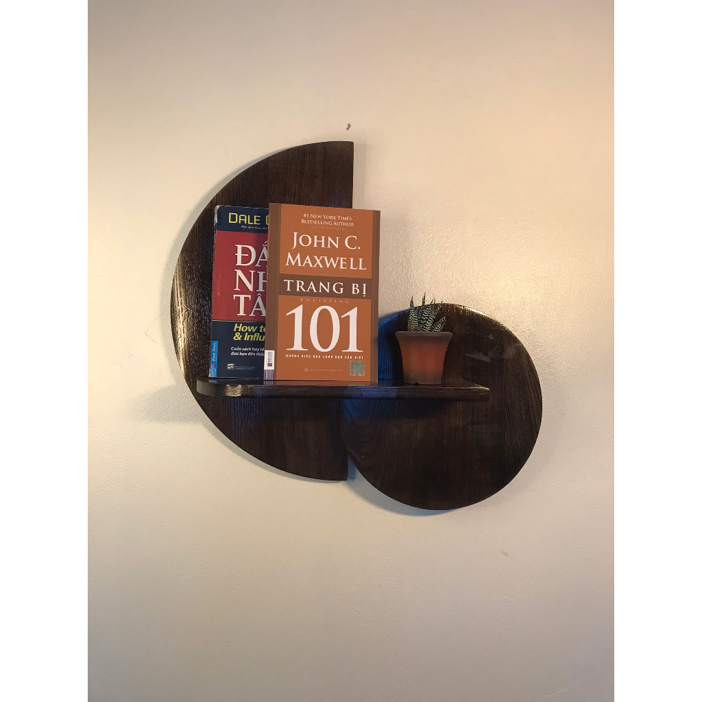 Kệ treo tường decor trang trí hình tròn bán nguyệt kệ gỗ decor treo tường gỗ tần bì sơn PU chống ẩm xước dogominhchau