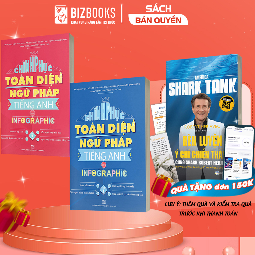 Combo Sách - Chinh Phục Toàn Diện Ngữ Pháp Tiếng Anh Bằng Infographic (Trọn bộ 2 cuốn Tập 1 và Tập 2)