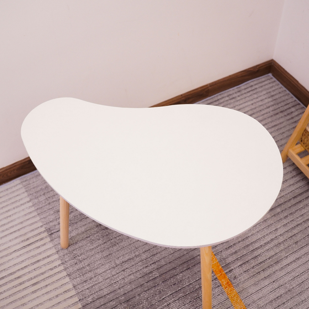 Bàn trà hình hạt đậu, bàn cafe mặt trắng, chân gỗ tự nhiên nhiều kích thước, phong cách sang trọng - DORIS ACCESSORIES