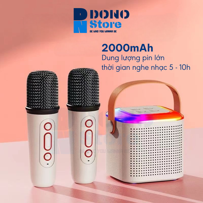 Loa karaoke bluetooth kèm micro âm thanh siêu hay bass rõ DONO DN70