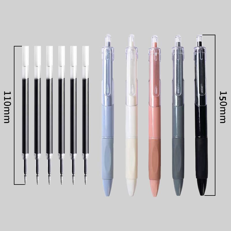 Bút Bi Bấm 0.5mm Mực Gel Đen Vỏ Trong Suốt Có Đệm Tay Màu Pastel Đơn Giản Giá Rẻ Viết Trơn Nhanh Khô Peachhome Muji 1K