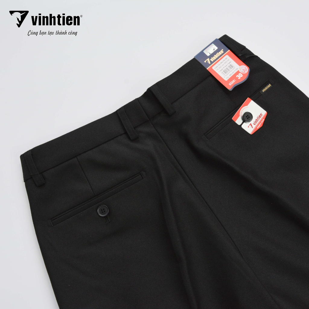 Quần Tây Dáng Trẻ Form Ôm 0ly Slimfit Vĩnh Tiến 482 - Mã 01 Đen