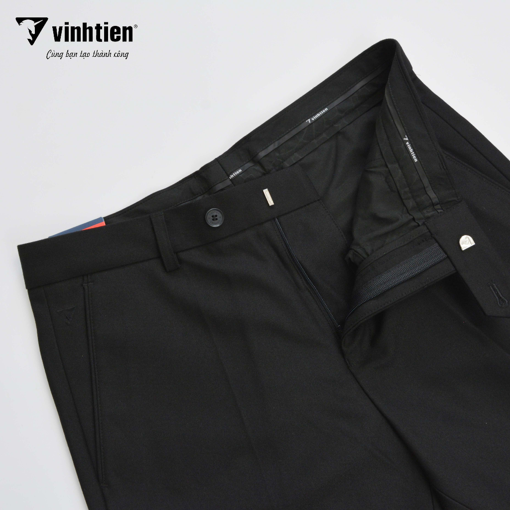 Quần Tây Dáng Trẻ Form Ôm 0ly Slimfit Vĩnh Tiến 482 - Mã 01 Đen
