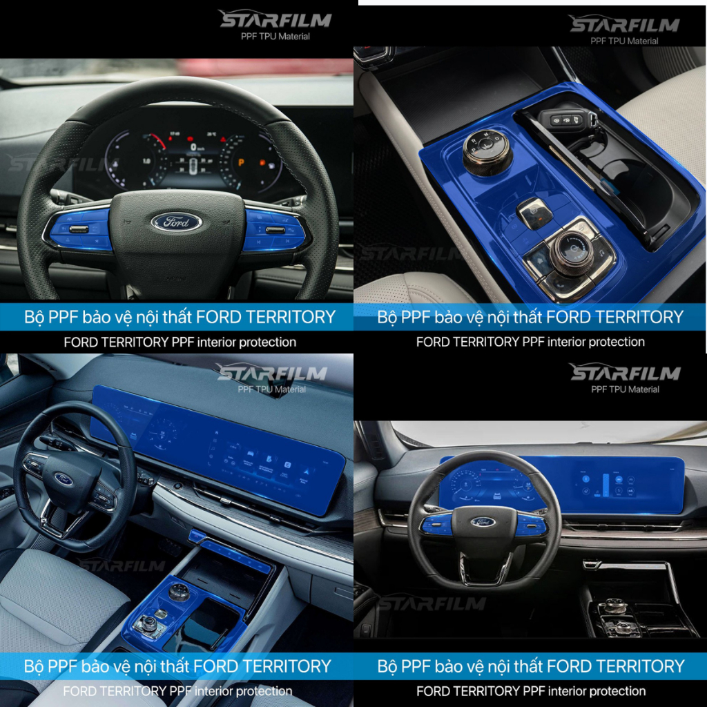 Ford Territory 2023 PPF TPU nội thất chống xước tự hồi phục STARFILM tặng miếng dán bảo vệ tay nắm cửa
