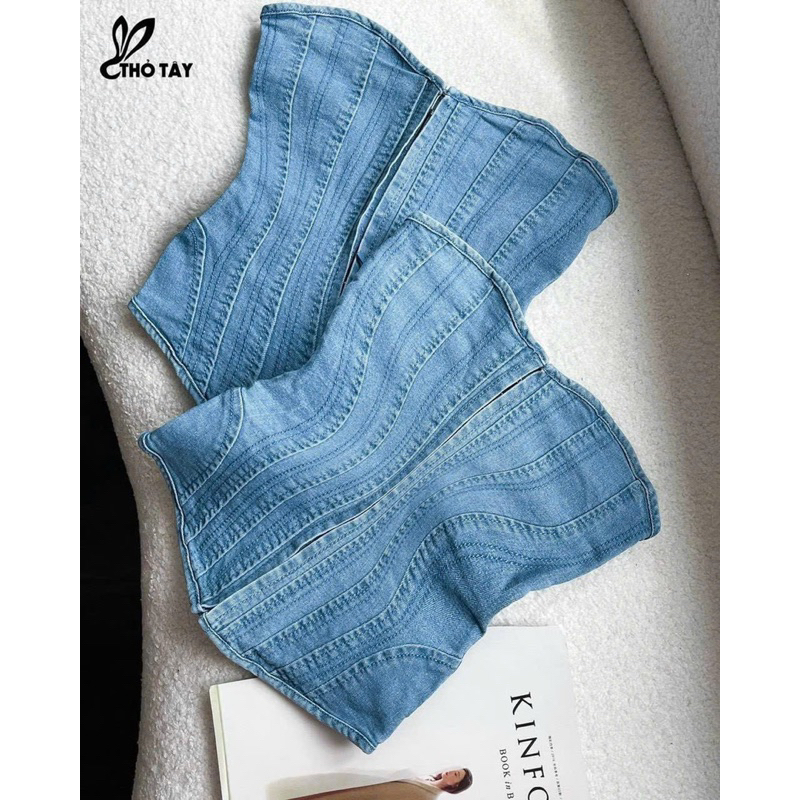 Áo ống jeans form corset - S0K