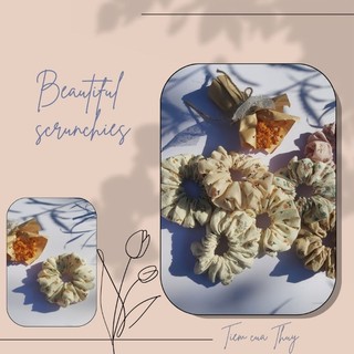 Cột tóc vải scrunchies vải thô đũi