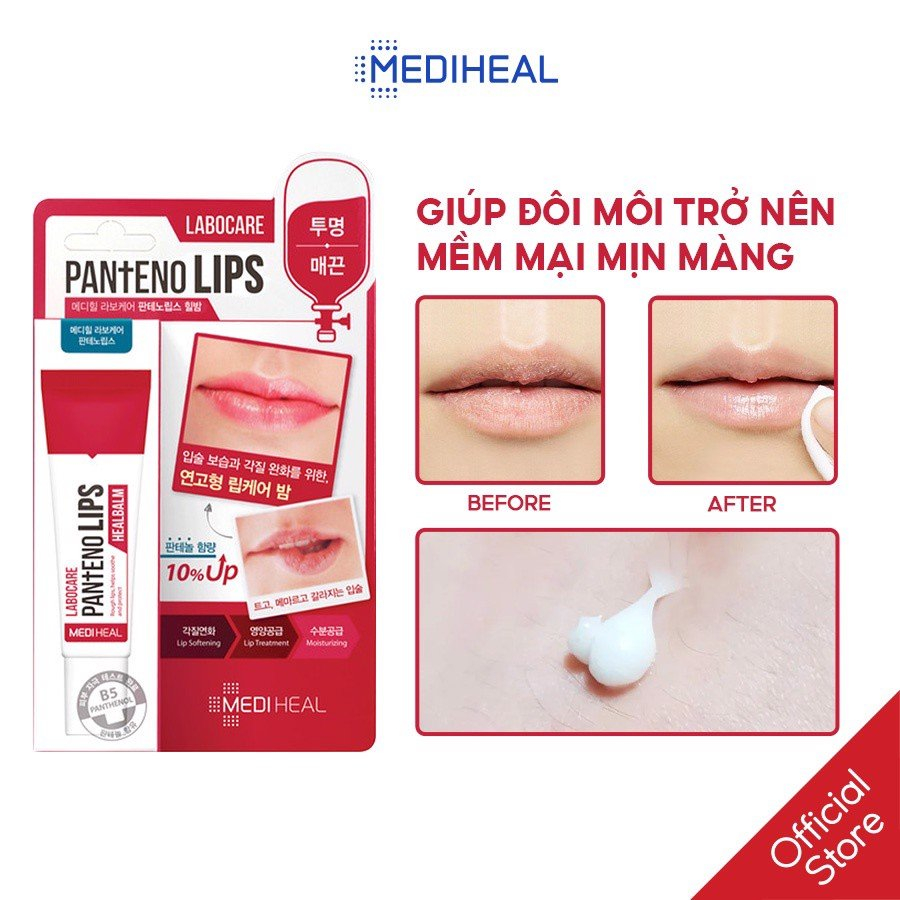 Son Dưỡng Môi, làm hồng môi Mediheal Labocare Pantenolips 10ml Ban Đêm/ Ban Ngày