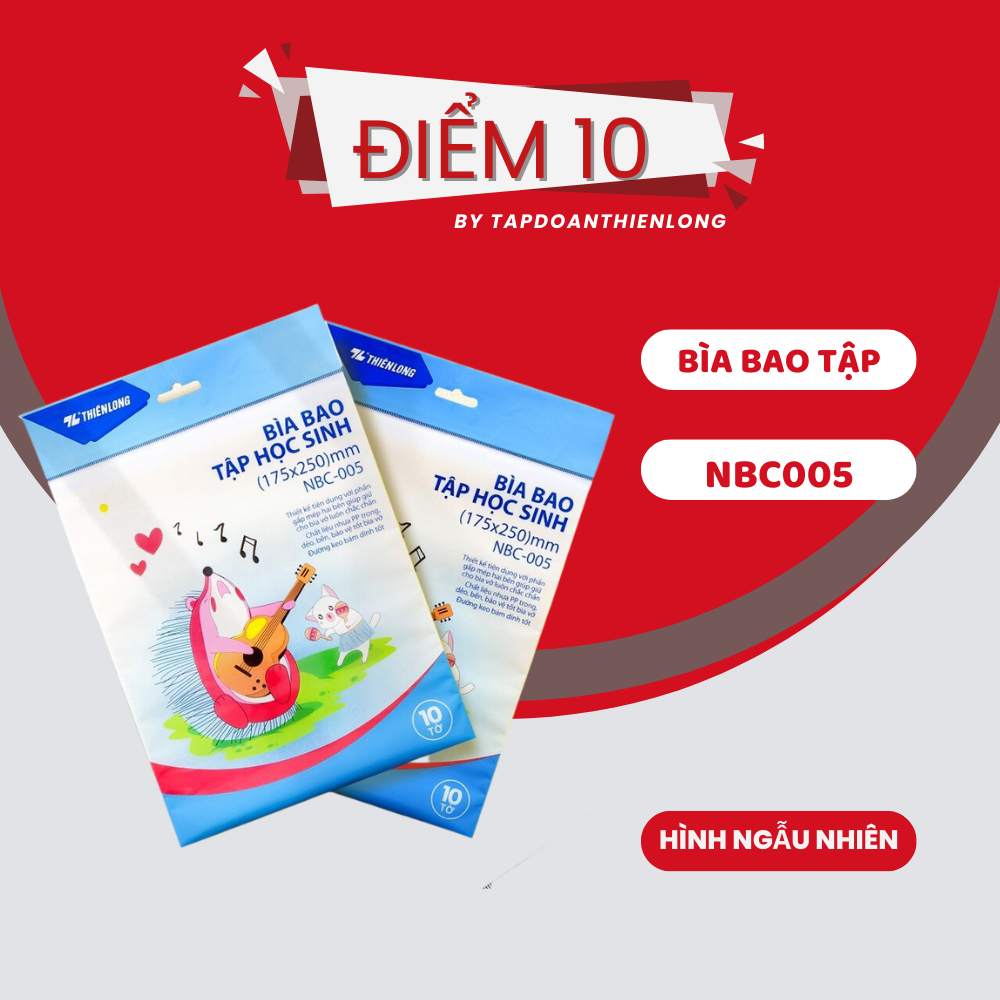 Túi 10 Bìa bao Sách Giáo Khoa Thiên Long BOC-007