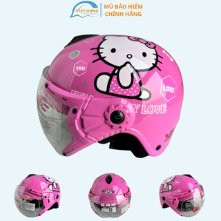 Nón bảo hiểm trẻ em Kitty - Elsa - Dành cho bé có trọng lượng dưới 18Kg - Vòng đầu 50-52cm - V&S Helmet - VS103Ks