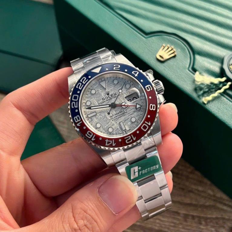 Rolex GMT Pepsi mặt số thiên thạch - Nhà Máy C+ Phiên Bản Cao Nhất - Bảo Hành 2 năm Babu