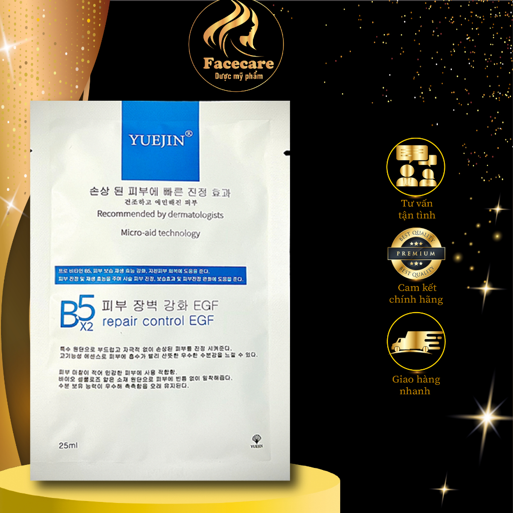 Hộp 10 Mặt Nạ Yuejin B5x2 Egf Phục Hồi Da Cấp Ẩm, Melasma Sos, Yuejin Liposome Pp, B5 Kyunglab Mask
