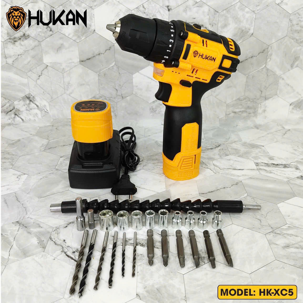 Máy Khoan Pin 18V KHÔNG CHỔI THAN Hukan HK-XC5 Tặng Kèm 23 Chi Tiết