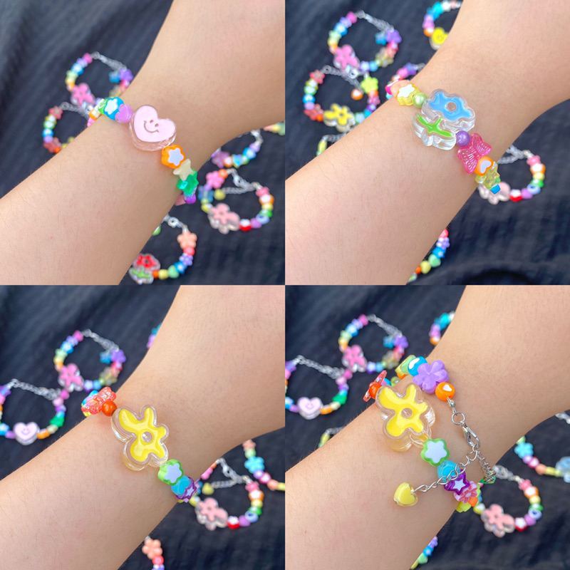 ✿ Vòng tay hạt trái tim gấu coan hoa cầu vồng nhiều mẫu lắm ghé xem thoy ✿ Vòng tay Ciwu ✿