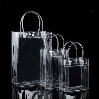 Túi xách mua sắm bằng nhựa PVC trong suốt chống thấm nước cao cấp tiện lợi, Túi Xách Trong Suốt Đựng Quà