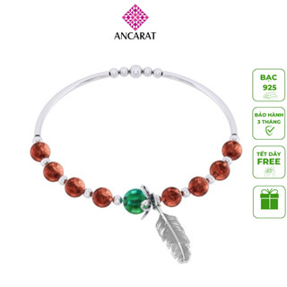  ANCARAT - Vòng Tay Bạc Ngũ hành Phong Thủy Nhiều Hạt VD02  Mệnh Hỏa  