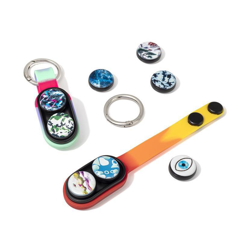 Fidget poppuck móc khóa nam châm, đồ chơi xả stress giảm căng thẳng thú vị