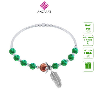 ANCARAT - Vòng Tay Bạc Ngũ hành Phong Thủy Nhiều Hạt VD02 (Mệnh Mộc)