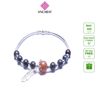 ANCARAT - Vòng Tay Bạc Ngũ hành Phong Thủy Nhiều Hạt VD02 (Mệnh Thổ)